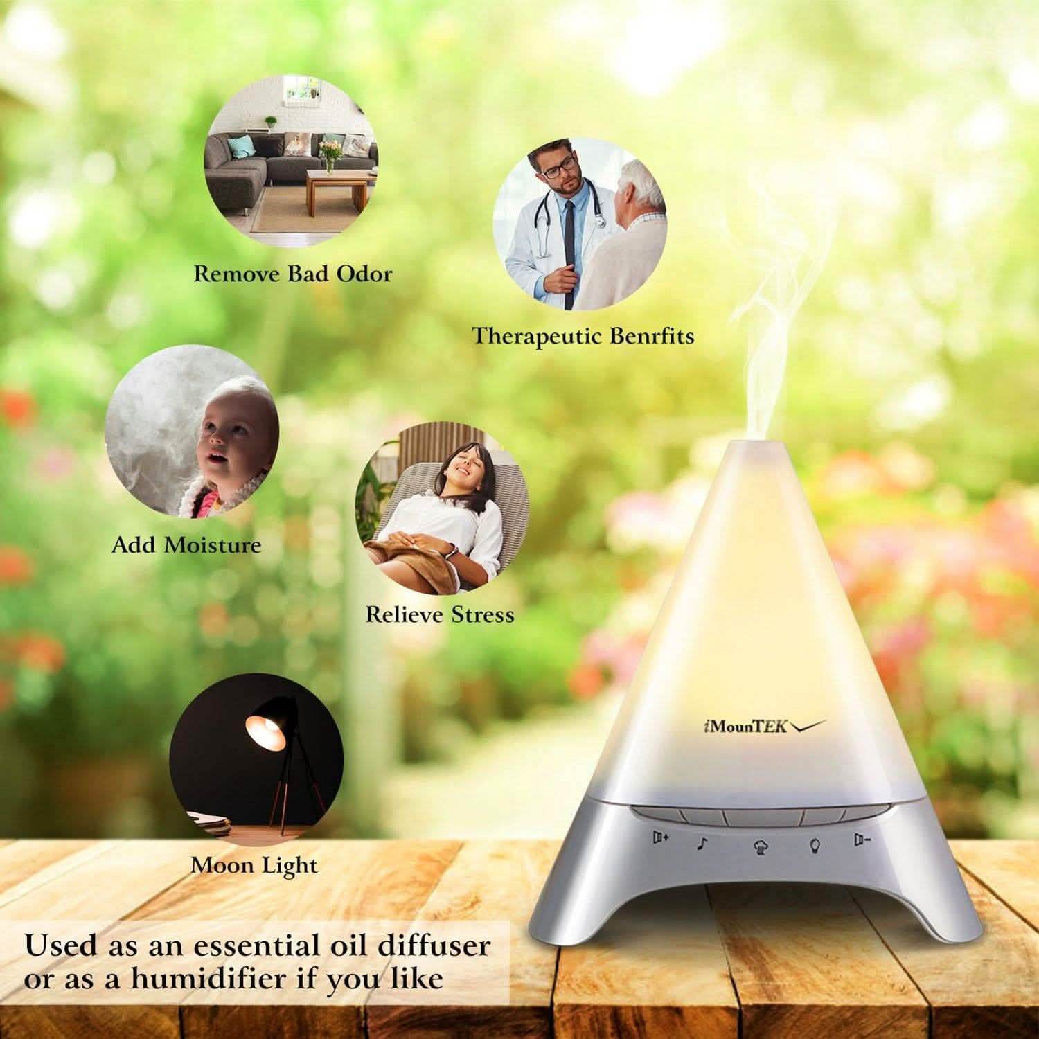 120ml Cool Mist Humidifier Ultrasonic Aroma Essential Oil Diffuser