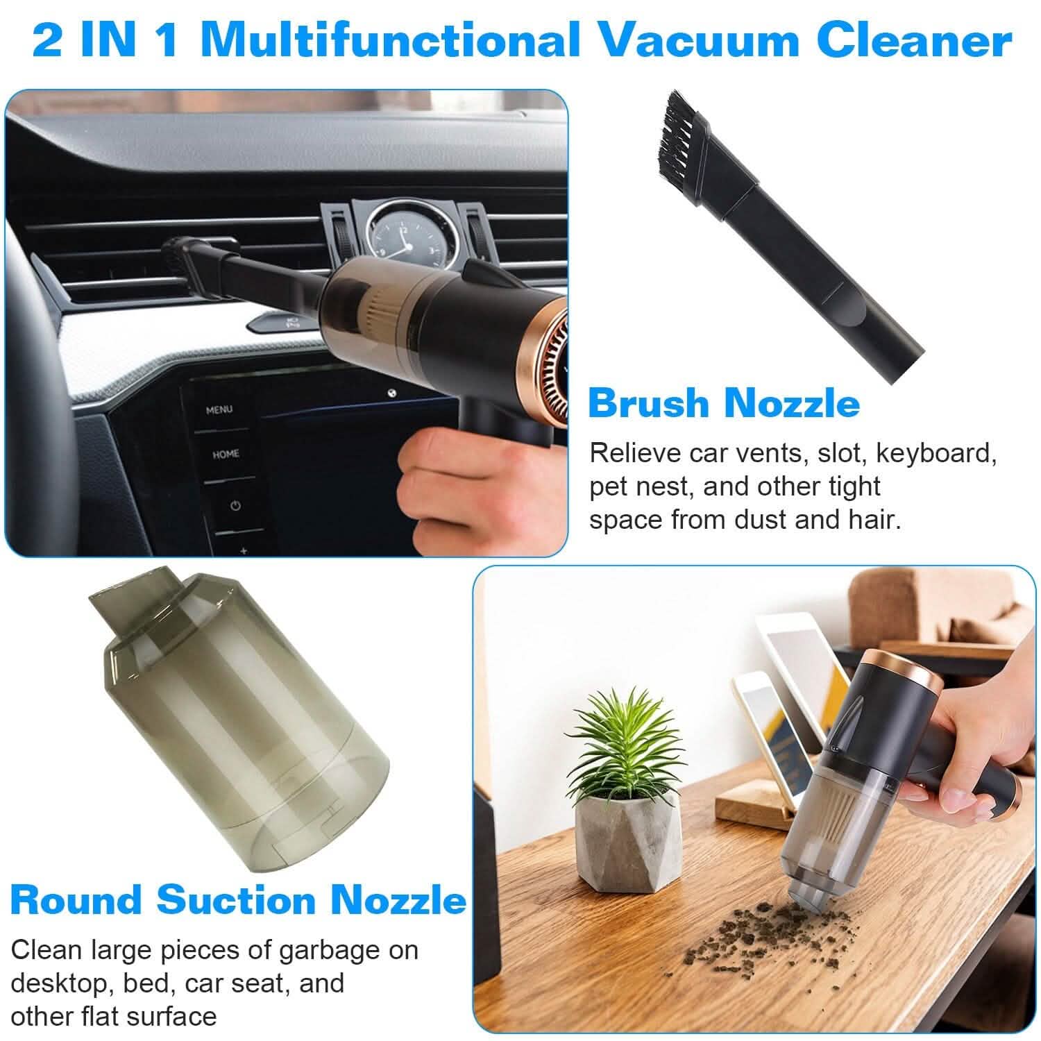 120W 9000PA Cordless Handheld Car Vacuum Cleaner with Searchlight