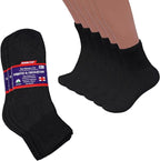 Cotton Non-Binding Diabetic & Circulatory Quarter Socks (12-Pairs)