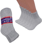Cotton Non-Binding Diabetic & Circulatory Quarter Socks (12-Pairs)