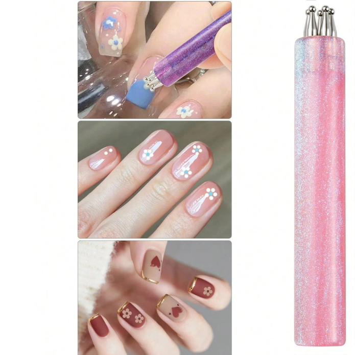 5 Petal Flower Nail Dotting Pen,Nail Art Dotting Tools,Flower Design Tool
