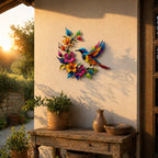 Hummingbird Bloom Metal Wall Art