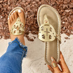 Women's Fashionable Plain Color Slide Sandals, Casual Comfortable Flat Sandals,Boho Casual Sandals