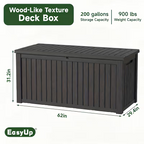75 Gallon Heavy-Duty Outdoor Deck Box - Waterproof, Lockable