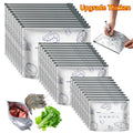 【Refrigerated Food】Reusable Aluminum Foil Sealable Storage Bags, 2026 New Resealable Vacuum Zipper Pouches for Food, Stand Up Foil Sealable Bags with Label and Zip Lock for Vegetable Fruit Meat