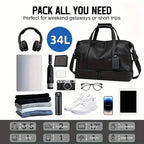 Durable Large Weekender Bag with Shoe Compartment
