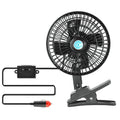 12V Car Fan Oscillating Clip on Cooling Fan with 2 Speeds 120° Rotation