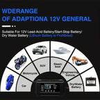 12V Intelligent Pulse Repair Smart Battery Charger with LCD Display