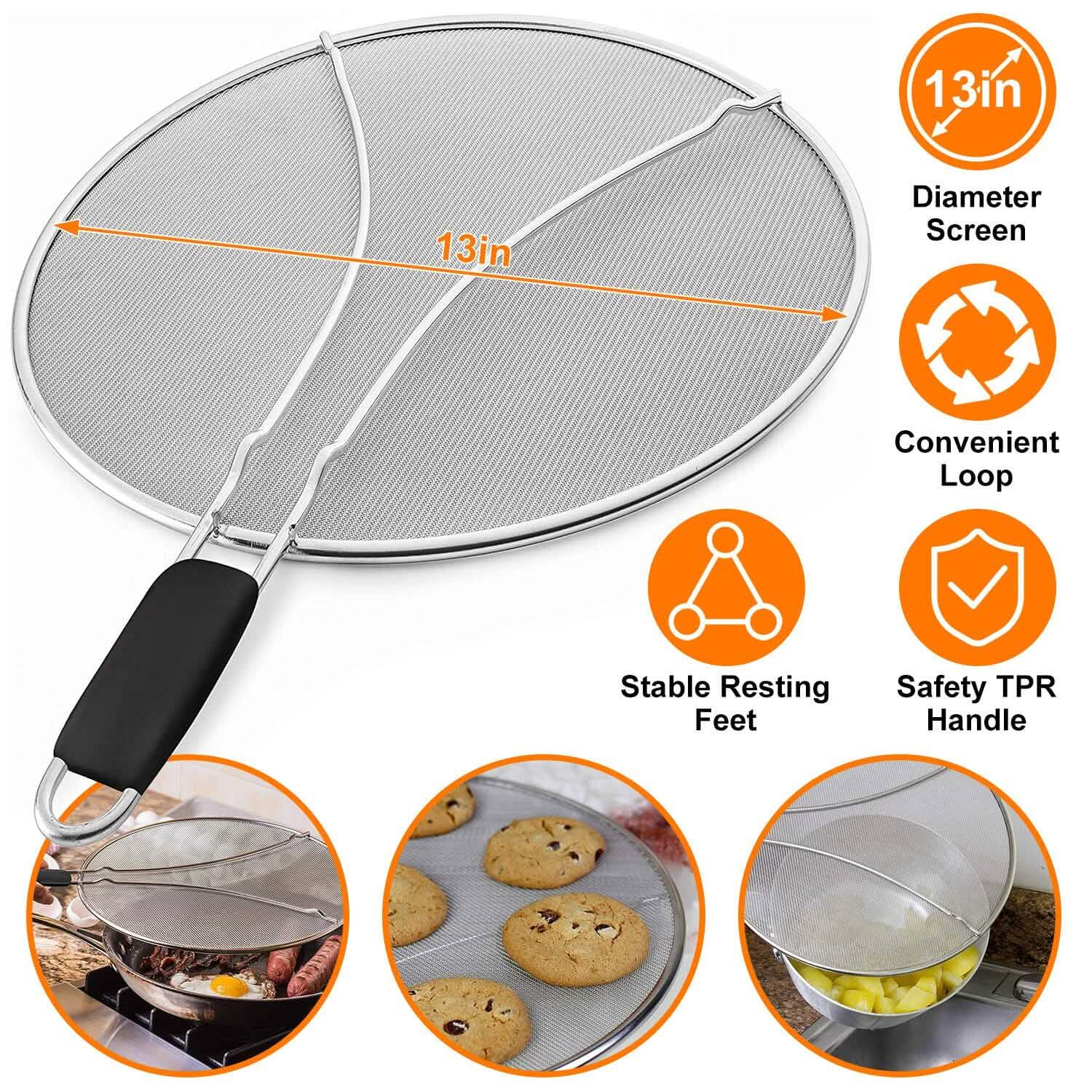 13-Inch Stainless Steel Grease Splatter Screen