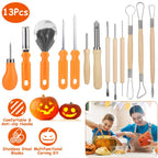 13-Pieces: Halloween Pumpkin Stainless Steel Carving Kit