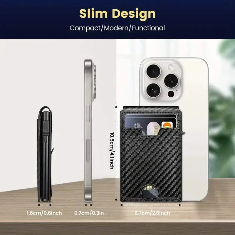 Minimalist Carbon Fiber Wallet for Men – Slim Bifold with Money Clip & RFID Protection