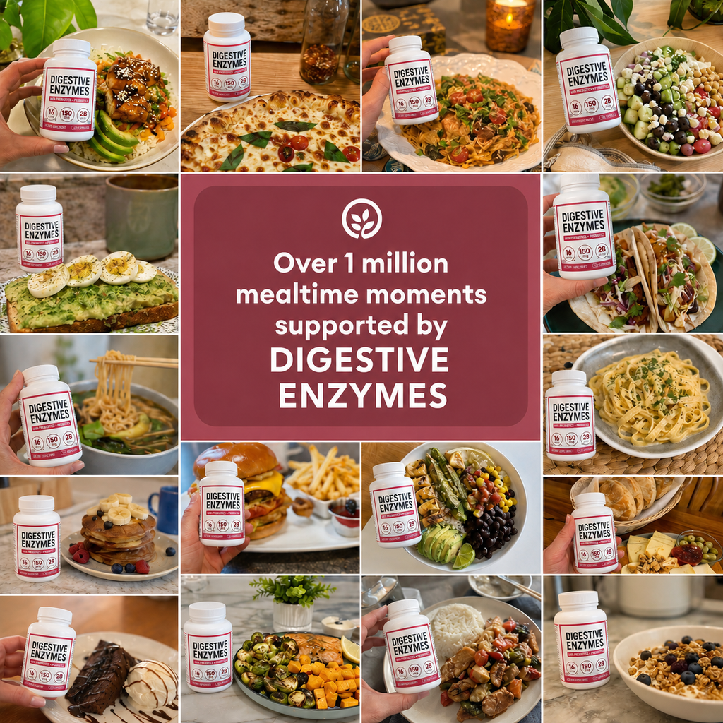 Digestive Enzyme Complex with Prebiotics & Probiotics – Daily Mealtime Comfort Support
