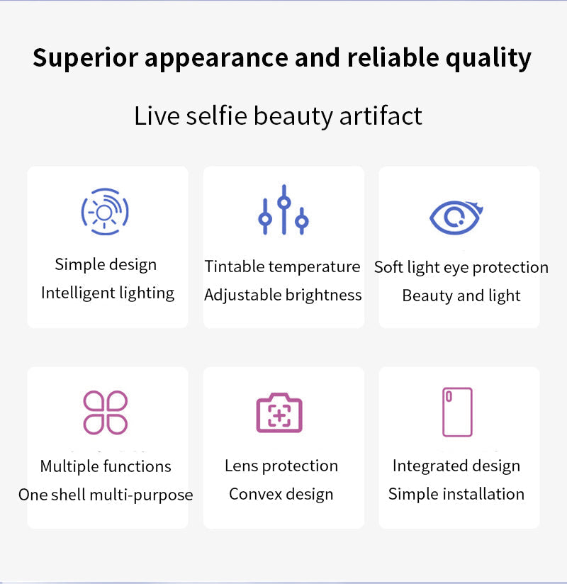 Ring Selfie Flip Light iPhone Case - 3 Colors