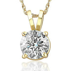 1/4 - 2 Ct T.W. Natural Diamond Solitaire Pendant in 14K White or Yellow Gold