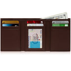 Genuine Leather Trifold Wallet – ID Window, RFID Blocking