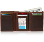 Genuine Leather Trifold Wallet – ID Window, RFID Blocking