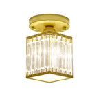 Crystal Foyer Ceiling Light | Modern Semi-Flush Design