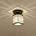 Crystal Foyer Ceiling Light | Modern Semi-Flush Design
