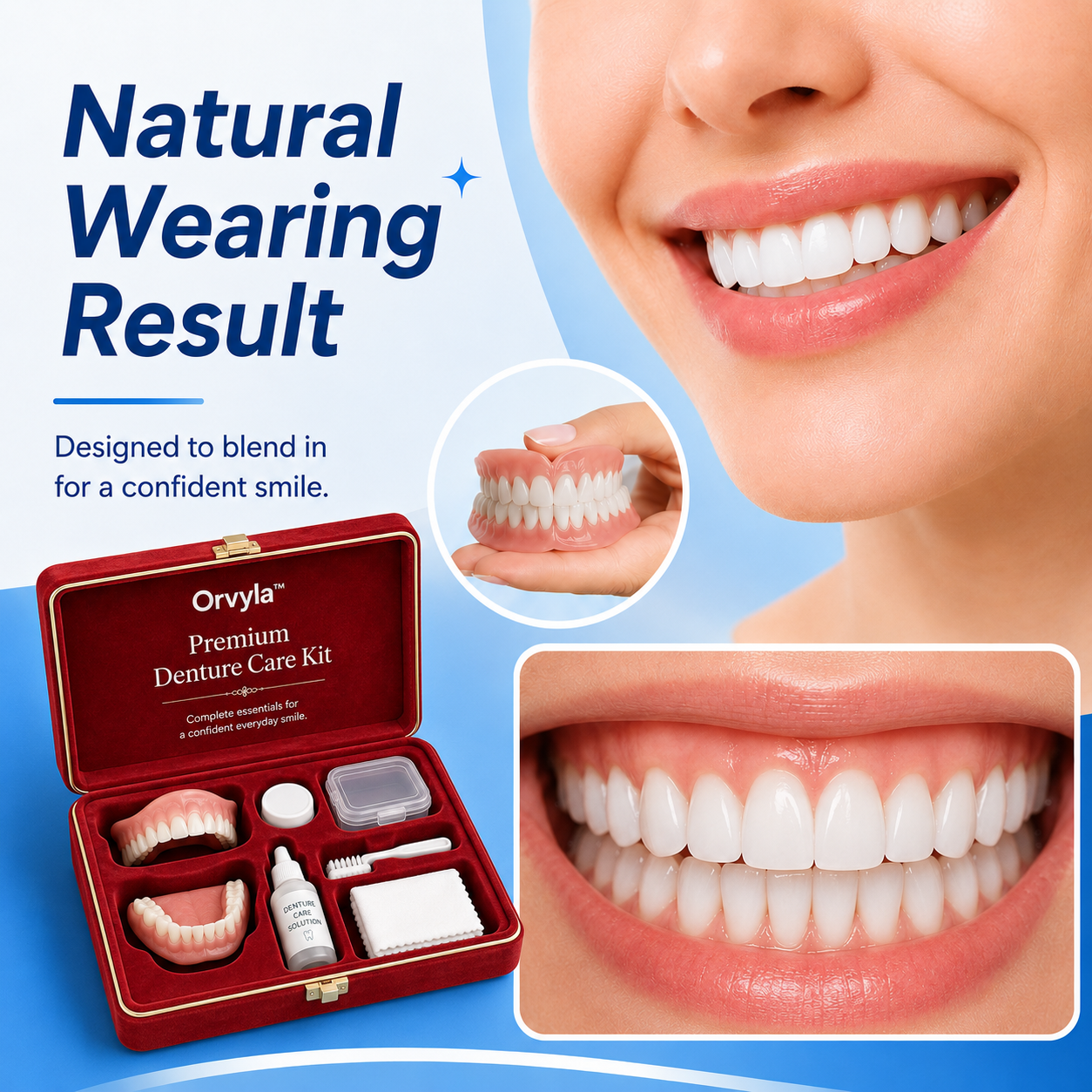 Medical Full Denture with Strong Suctiond Custom-Fit Full Functional Dentures