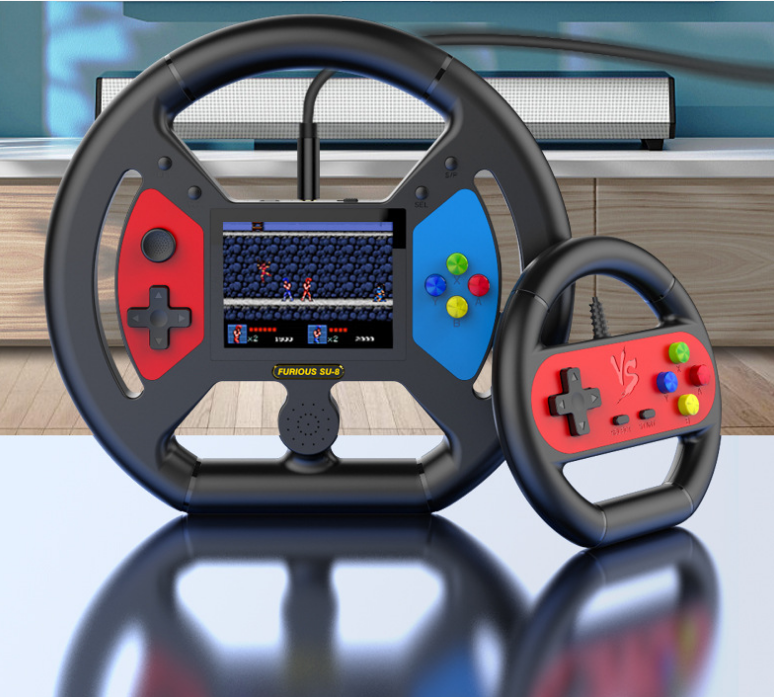 3.5-inch handheld game console with steering wheel design 999 Games Included