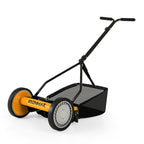 14 Inch Push Lawn Mower with 5 Steel Blades and Grass Catcher Bag