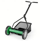 14 Inch Push Lawn Mower with 5 Steel Blades and Grass Catcher Bag