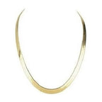 14K Gold High Polish Finish Flat Herringbone Chain Necklace