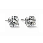 14K Solid White Gold 10.00ct Lab-Grown Round IGI Certified Diamond Stud Earrings