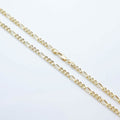 14K Solid Yellow Gold 4mm Figaro Link Chain Necklace