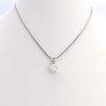 14K White Gold 1Ct Round European Cut Solitaire Diamond Pendant Necklace
