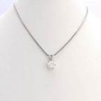 14K White Gold 1Ct Round European Cut Solitaire Diamond Pendant Necklace