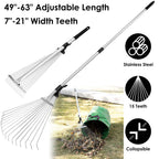 15-Teeth Expanding Stainless Steel Rake