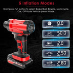 150 PSI 12V Portable Cordless Tire Pump 6000mAh Rechargeable with LED Light