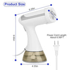 1500W Garment Steamer Portable Handheld Fabric Steamer with Lint Brush Removable 350ml Water Tank
