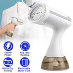 1500W Garment Steamer Portable Handheld Fabric Steamer with Lint Brush Removable 350ml Water Tank