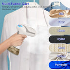 1500W Garment Steamer Portable Handheld Fabric Steamer with Lint Brush Removable 350ml Water Tank