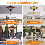 1500W Outdoor Hanging Patio Ultra-Quiet Electric Heating Lamp