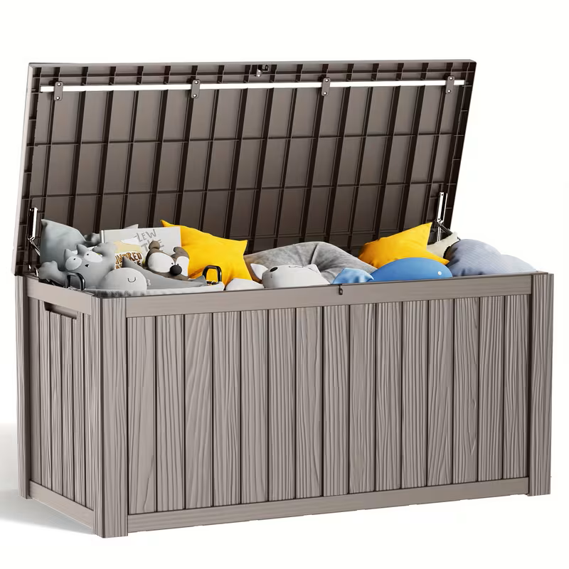 75 Gallon Heavy-Duty Outdoor Deck Box - Waterproof, Lockable