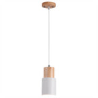 Nordic Macaron Cylinder Pendant Light | Modern Wood & Metal Design