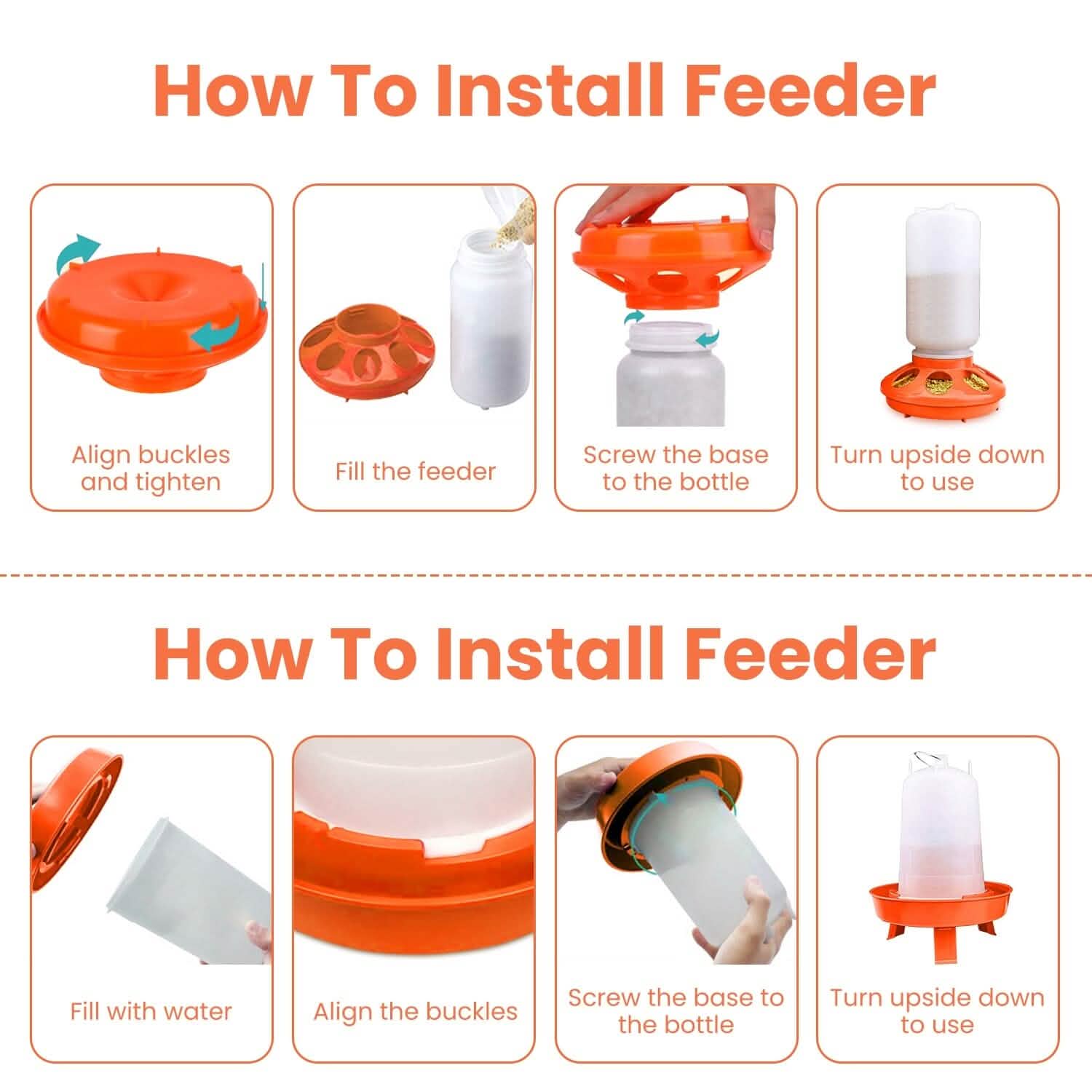 1.5L Chicken Feeder Adjustable Height Waterer Set