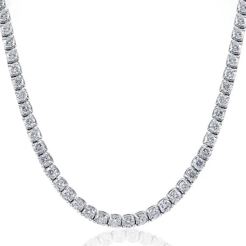 16" 20Ct Diamond Tennis Necklace 14k White Gold Lab Grown