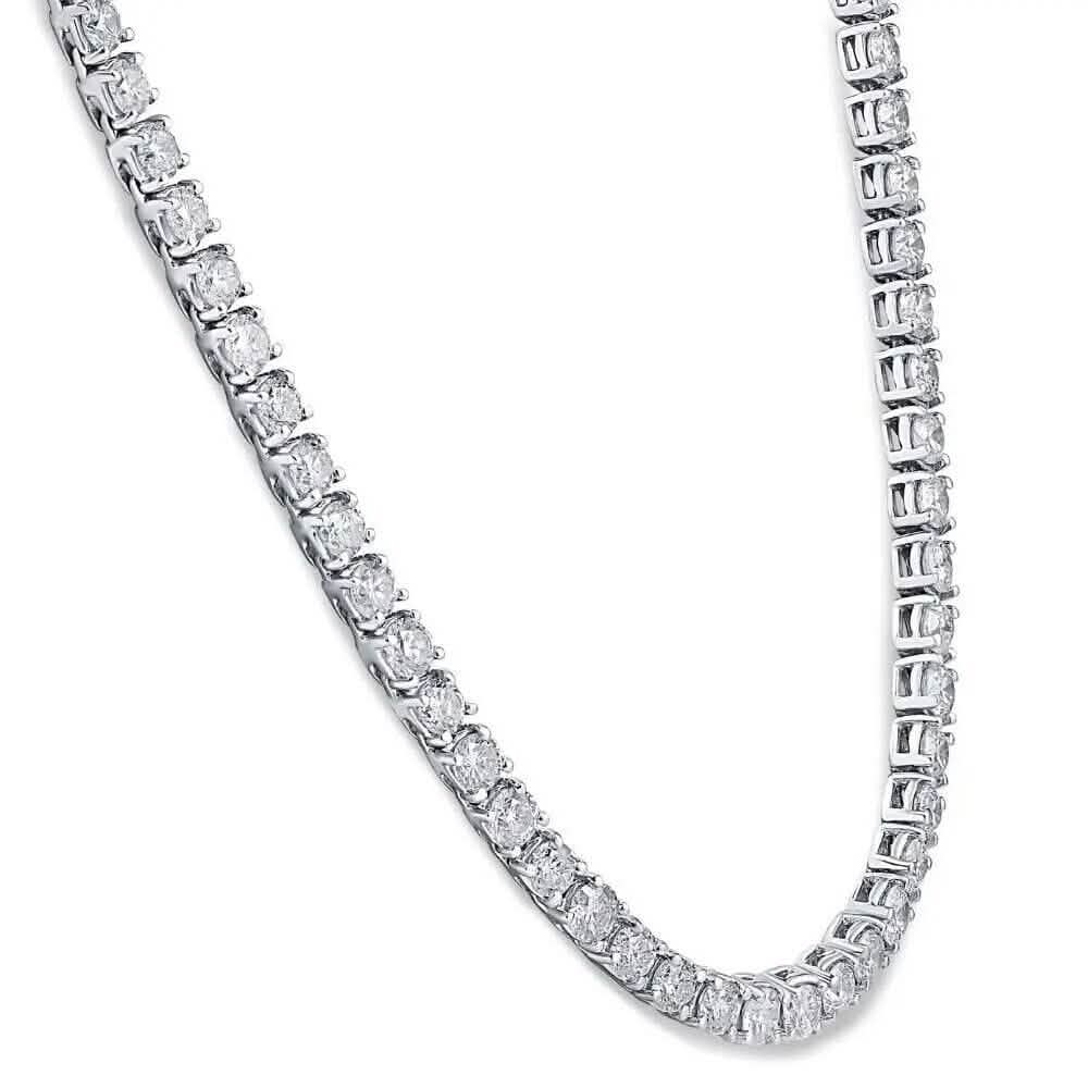 16" 20Ct Diamond Tennis Necklace 14k White Gold Lab Grown
