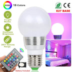 16 Colors Change LED Bulbs E27 3W RGD Dimmable Mood Lighting Lamp