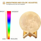 16 Colors Lunar Table Lamp with Remote Control, Creative Small Night Lamp