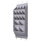 16 Pockets Over The Door Shoe Organizer 5 Tier with 6 Hooks
