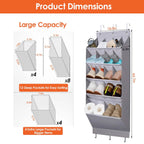 16 Pockets Over The Door Shoe Organizer 5 Tier with 6 Hooks