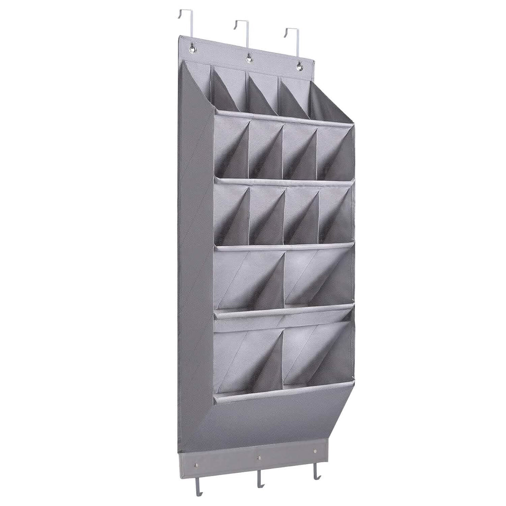 16 Pockets Over The Door Shoe Organizer 5 Tier with 6 Hooks