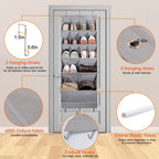 16 Pockets Over The Door Shoe Organizer 5 Tier with 6 Hooks