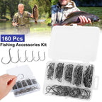 160-Piece: Offset Fishing Hooks Kit