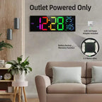 16.2" Large Display Digital Coloring Changing Wall Clock with Built-in Night Light